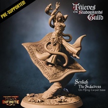 senliah seductress flying carpet tabletop epic fantasy mini model rpg magic sand miniature shadow boardgame base role heroes magical wargame dungeon d&d warriors pathfinder infinite heroines guild thieves ragingheroes 3d print model - Mito3D