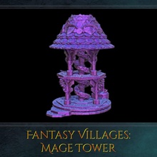 fantasía pueblos mago torre mesa terreno estatuas juego dispersión dais 3d print model - Mito3D