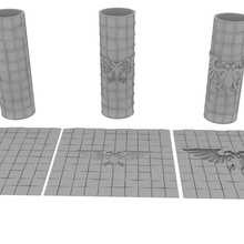 set clean tile texture rolling pins store 40k fdm terrain sla dlp boardgame 30k aos textureroll texturepin 3d print model - Mito3D