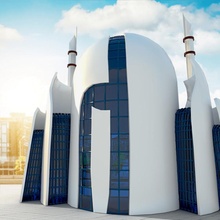 hard surface modeling architecture mosque 3dmodeling 3dprin cologne 3donline 3d print model - Mito3D