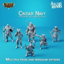 cin'dar navy - core crew tabletop barbarian dragons dungeons elf fantasy female fighter human men mini orc pirate rpg sailing science women miniature male mage gnome captain minis ranger d&d rogue 28mm 35mm bundle tiefling 3d print model - Mito3D