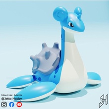 lapras 1 30 scale pokemon fan art kit model scaled 3d print model - Mito3D