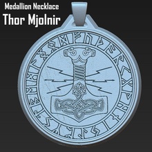 medalhão colar Thor mjolnir livre viking Asgard nórdico Valhalla 3d print model - Mito3D