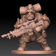 imperial dwarf guardsman 1 tabletop 40k warhammer miniature wargame squat militarum imperium 3d print model - Mito3D