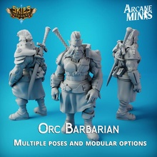 orc barbarian - cin'dar navy tabletop armor battle dragons dungeons fantasy fighter guard hero mini pirate rpg sword warrior character steampunk large huge heroes captain 28mm 35mm 32mm powerful pike eberron crew 3d print model - Mito3D