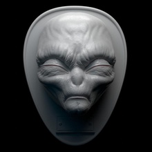 Roswell extraterrestre trofeo criatura decoración cabeza monstruo pared OVNI caza area51 3d print model - Mito3D
