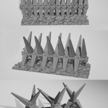 roman stakes fences education rome terrain wargames tabletop legion 28mm 10mm 15mm caesar camp fortification 3d print model - Mito3D