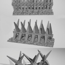 romain piquets clôtures éducation Rome terrain jeux guerre table légion 28mm 10mm 15mm César camp fortification 3d print model - Mito3D