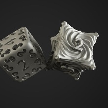 dice chaos elves tabletop cross cube dragons games metal poker rpg boardgame dungeon riot luck tumble d6 pathfinder rough lances shance 3d print model - Mito3D
