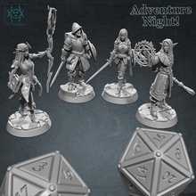 adventurer - fighters sorcerers store dungeons elf female fighter girl magician party roleplay rpg sexy shield sword warhammer warrior woman magic miniature staff tabletop wargame d&d ageofsigmar socerer 3d print model - Mito3D