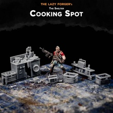 barınak yemek pişirme yer masaüstü minyatürler modern sci fi arazi savaş oyunları minyatür bilimkurgu 28mm postapoc 3d print model - Mito3D