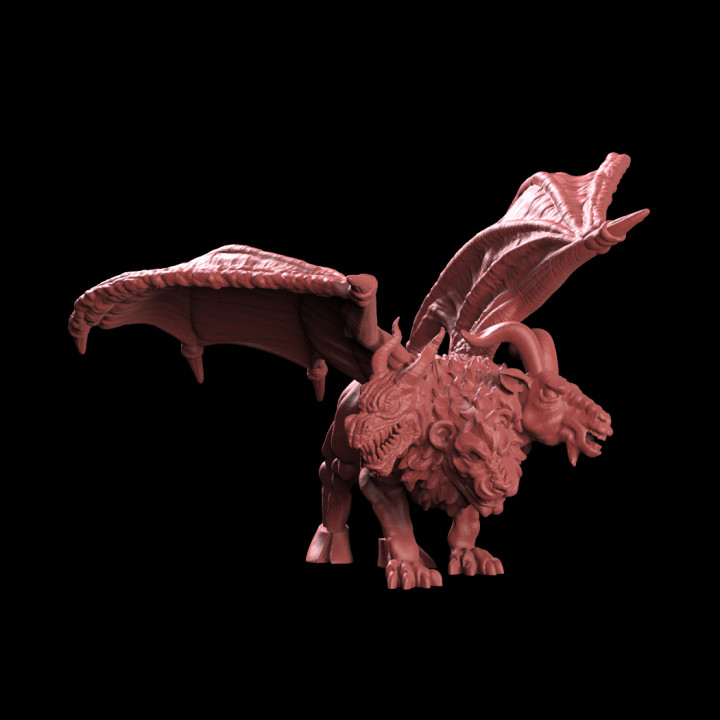 Chimäre Tischplatte Tier Kreatur Drachen Epos Spiele Legende Monster mythisch Mythologie Rollenspiel Kriegshammer Ziege Verlies Mythos Heldenquest Kreuzungen Kimera 3D print model - Mito3D