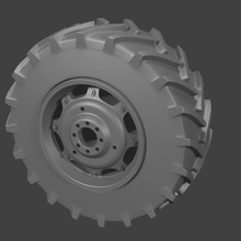 tracteur roue sci nécromonde post apoc friches Fallot 3d print model - Mito3D