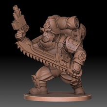 impérial nain sergent table 40k marteau guerre miniature jeu s'accroupir militarum imperium gardien 3d print model - Mito3D