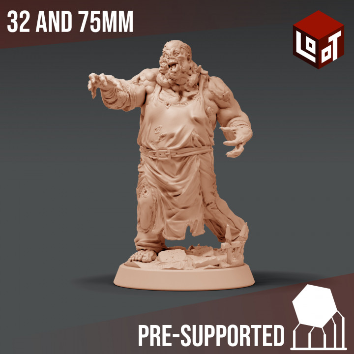 big zombie - wightpocalypse loot studios tabletop epic fantasy game hero mini rpg undead miniature boardgame dungeonsanddragons zombies wargame d&d role-playing pathfinder lootstudios 3D print model - Mito3D