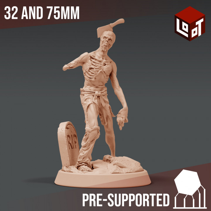 cleaver zombie - wightpocalypse loot studios tabletop epic fantasy game hero mini rpg undead miniature boardgame dungeonsanddragons zombies wargame d&d role-playing pathfinder lootstudios 3D print model - Mito3D
