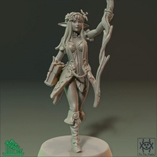 adventurer - elf sorceress tabletop dungeons female girl party roleplay rpg sexy warhammer woman wizard miniature staff mage elemental d&d ageofsigmar 3d print model - Mito3D