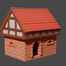 poly medieval house boardgame tabletop 28mm dnd tudor 3d print model - Mito3D