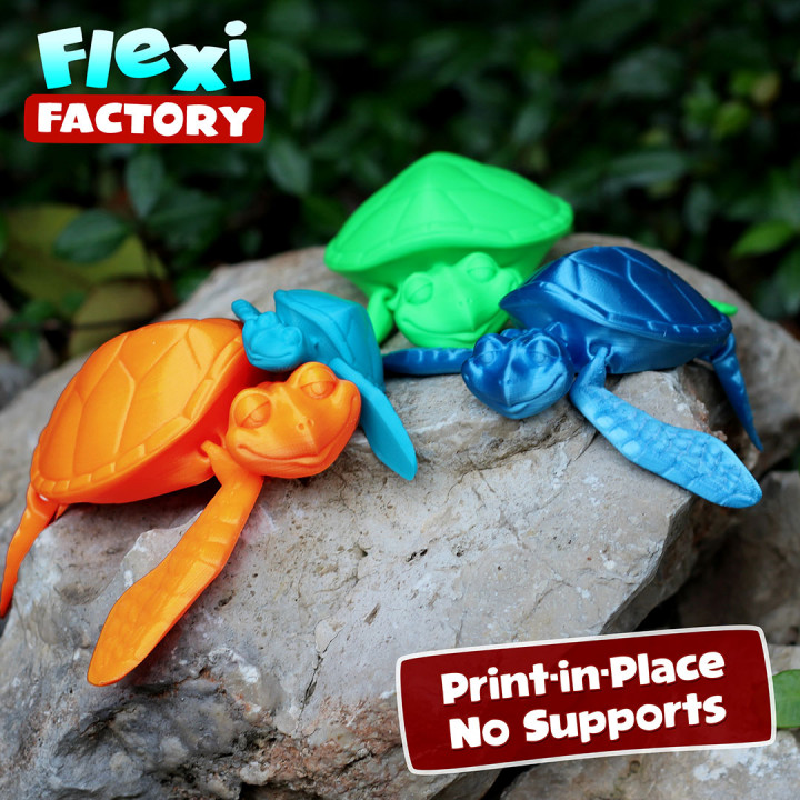 cute flexi print-in-place turtle store print sea toy links daniel flexible bath posable articulated pool link factory place linkage dan sopala 3D print model - Mito3D
