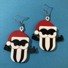 salty humbug earrings store christmas black candy costume jewellery party sweets white xmas jewelry festive grumpy angry mint 3d print model - Mito3D