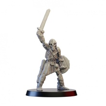 skeleton warrior rised sword - supportless model store undead miniature tabletop sheld 3d print model - Mito3D
