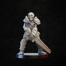 skeleton warrior twohanded sword store undead miniature tabletop necromancy 3d print model - Mito3D