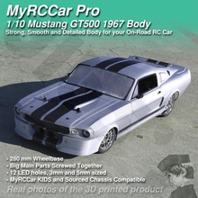 myrccar 1 10 mustie gt500 1967 on-road rc car body gadgets & electronics kids racing drifting mustang touring eleanor mrcc 3d print model - Mito3D