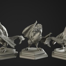 dragon chicken tabletop beast dragons funny game monster warhammer dlp magical volcano dungeon tumble pathfinder rough heroquest 3d print model - Mito3D