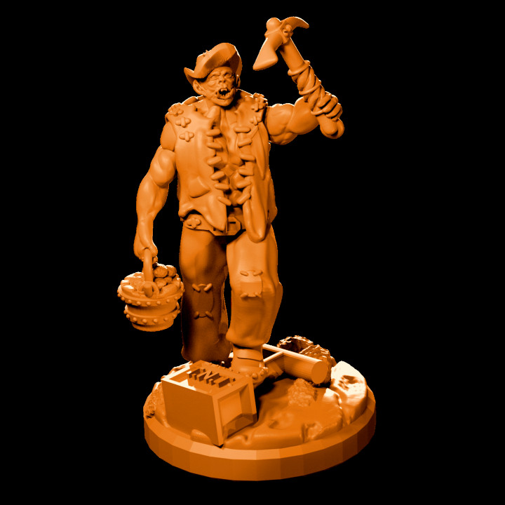 orc prospector dragons dungeons miner miniature dungeonsanddragons dnd western goldrush 3D print model - Mito3D