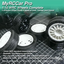 myrccar wrc wheels 1 10 complete 5 rims 4 tires on-road rc car gadgets & electronics off-road mrcc offset gravel tarmac 3d print model - Mito3D