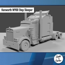 Kenworth w900 adım uyuyan 1 64 ölçek yedek parçalar Ulaşım kamyon kamyonet volvo cip bebek arabası tanıtım videosu Scania lowboy stinger boğa çubuğu tanker Peterbilt 3d print model - Mito3D