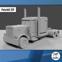 peterbilt 359 1 64 scale spare parts transport truck van volvo jeep dolly trailer scania lowboy stinger bullbar tanker semi 1-64 kenworth mack wrecker sleeper logger bigrig sscale semitruck transporttruck heavyhaul towtruck 3d print model - Mito3D