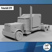 Peterbilt 379 1 64 ölçek yedek parçalar Ulaşım kamyon kamyonet volvo cip bebek arabası tanıtım videosu Scania lowboy stinger boğa çubuğu tanker yarı 3d print model - Mito3D