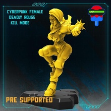 cyberpunk fêmea mortal Vampiro mate modo tampo mesa ciborgue Shadowrun assassino ginóide cyberpunk2077 cyberpunkred 3d print model - Mito3D