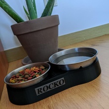 comedero bebedero Rocko animal alimentador perro mascota 3d print model - Mito3D
