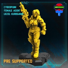 cyberpunk fêmea agente Liezel kurosawa tampo mesa fantasma sexy Concha polícia Shadowrun cyberpunkred motoko kusanagi 3d print model - Mito3D
