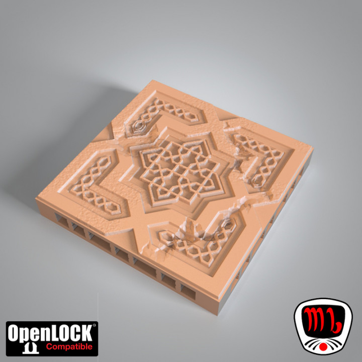openlock piastrella agosto patreon gratuito modulare pavimento piastrelle dnd arabo mojibake mojibakeminiatures 3D print model - Mito3D