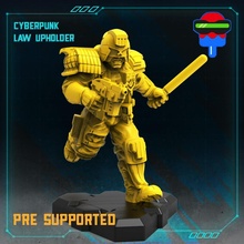 siberpunk yasa döşemeci polis dehşet shadowrun kanun koyucu Cyberpunkred hukuk müdürü dudge 3d print model - Mito3D