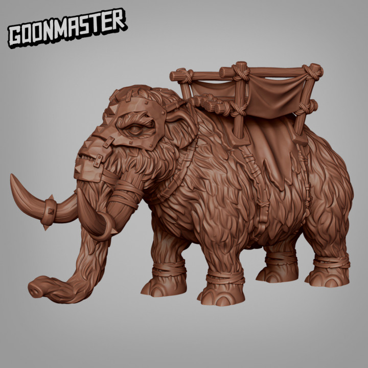 guerre mammouth table animal créature monter l'éléphant glace congelé mastodonte toundra 3D print model - Mito3D