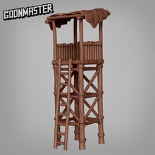 wooden watch tower tabletop guard terrain wargaming wood post village dnd pathfinder outpost scatter tribe wildling 3d print model - Mito3D