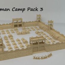 modular roman marching camp - pack 3 education miniatures rome terrain wargames tabletop legion 6mm 10mm 15mm caesar fortification legionary dba dbm 3d print model - Mito3D