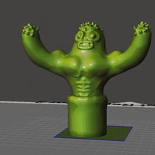 in forma cactus creatura sciocco gonfio muscoloso stupido 3d print model - Mito3D
