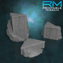 stormguard undone biringan tri-platforms tabletop fantasy rpg terrain tower wargame platform d&d scenery scatter 3d print model - Mito3D
