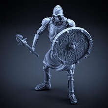 scheletro pesante fanteria lancia + scudo inattivo posa armatura creatura fantasia mini rpg non morti miniatura gioco tavolo Dungeons and Dragons dnd 3d print model - Mito3D