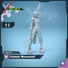 weiblich Werwolf Geschäft 3d print model - Mito3D