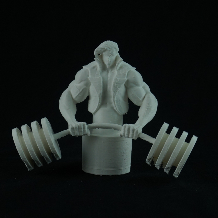 poids levage sculpture fan art l'homme sport ascenseur scult 3D print model - Mito3D