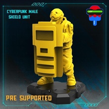 cyberpunk male shield unit riot police team cyberpunkred trauma 3d print model - Mito3D