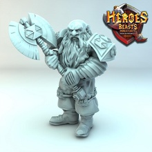 dwarf ax guard tabletop fighter hero beard 3d print model - Mito3D