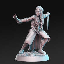aurielle - female ranger 32mm dnd tabletop girl woman earth lotr dagger dual middle rn estudio 3d print model - Mito3D