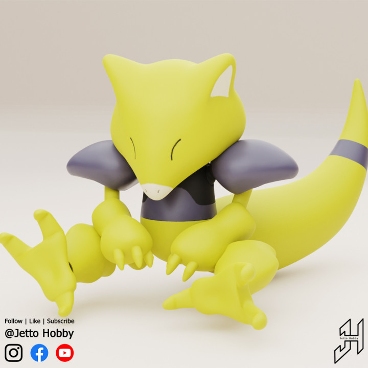 abra 1 10 scale articulated pokemon hobby kit model scaled 3D print model - Mito3D